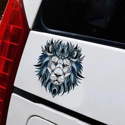 Creative Lion Head Pattern Motorcycle Car Decals DIY Cool Auto Window Body Stickers Racing Helmet Animal Decoration