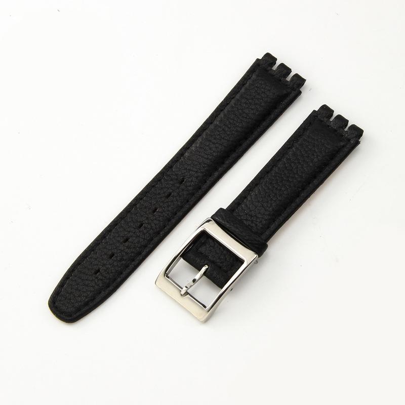 17mm 19mm Genuine Leather Watch Strap for Swatch YCS YAS YGS Wrist Band Pin Buckle Bracelet Men Sport Waterproof Watch Band