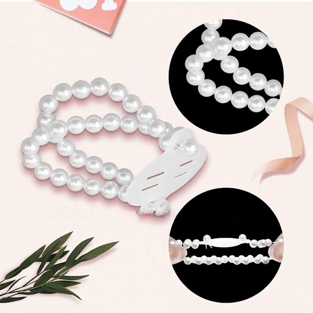 10 Pcs Elastic Wedding Pearl Wristband Wrist DIY Decor Corsage Bracelet Corsage Wristlet Band  Prom