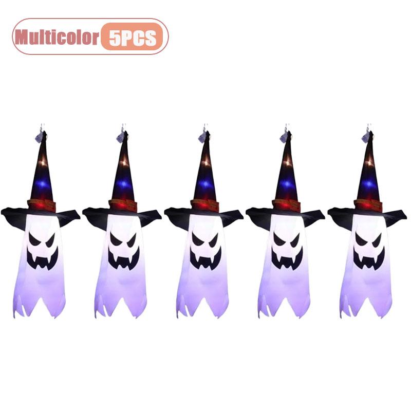 Xiaomi 1-5PCS Halloween Wizard Hat Ghost Hanging Decoration Spooky Room Ambiance for Ghost Festival Party Scary Decor Flash Pendant