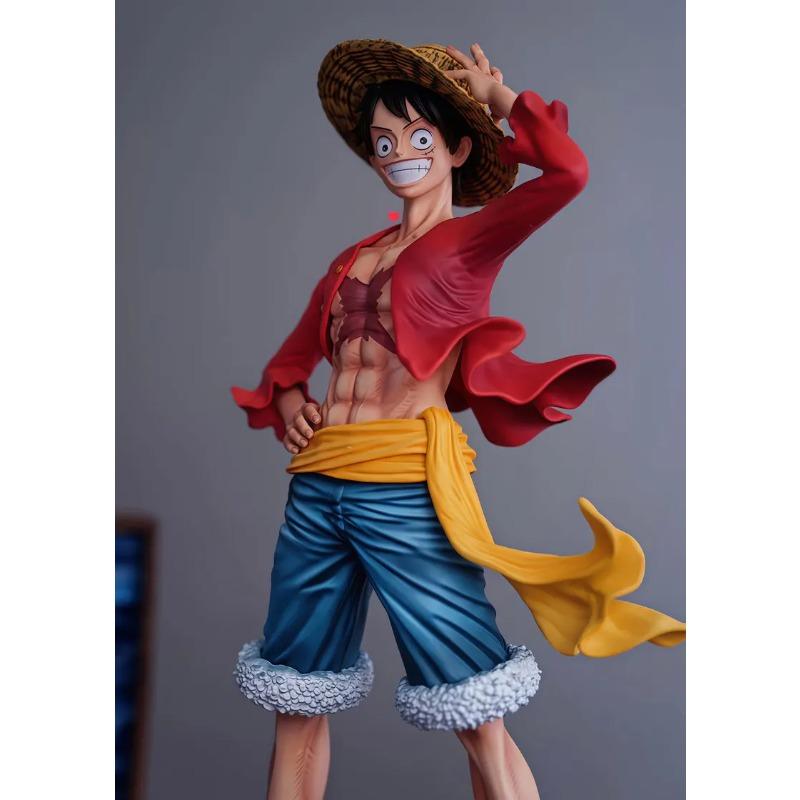 Cap Pressing Ghost Island Luffy Gk One Piece Anime Figurine Model Table Setup Gk Statue Desktop Ornament Boys Playthings Birth Date Present