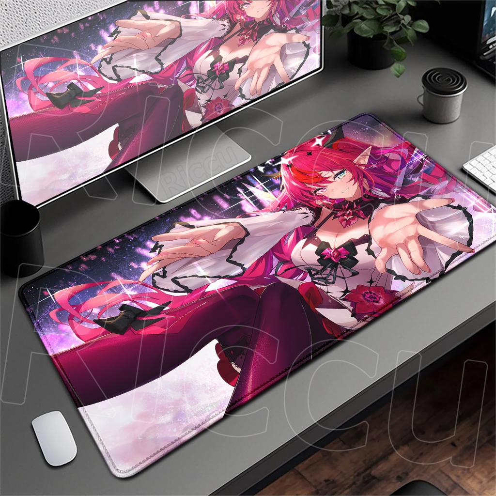 Laptop Tabletop Carpet Hololive Irys Cute Girl Mousepad Large Rubber Notebook Keyboard Mouse Mat Locking Edge Office Rug 90x40cm