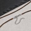 Xiaomi Vnox 2mm Wide Brown Black Necklaces for Men Boys, Adjustable Stainless Steel Clasp Waxed Cord Necklace Fashion Jewelry Gifts New