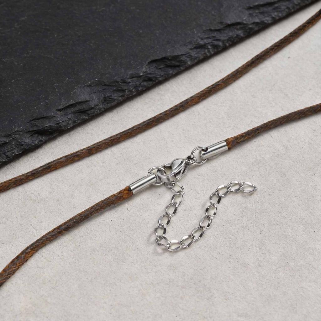 Xiaomi Vnox 2mm Wide Brown Black Necklaces for Men Boys, Adjustable Stainless Steel Clasp Waxed Cord Necklace Fashion Jewelry Gifts New