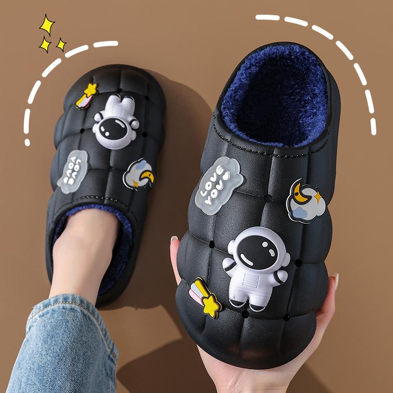 

Зимние хлопковые тапочки женские пара домашние водонепроницаемые и нескользящие сумка с бархатом теплые послеродовые хлопковые тапочки мужские size 28/29 (inner length 17CM4-5 years old)