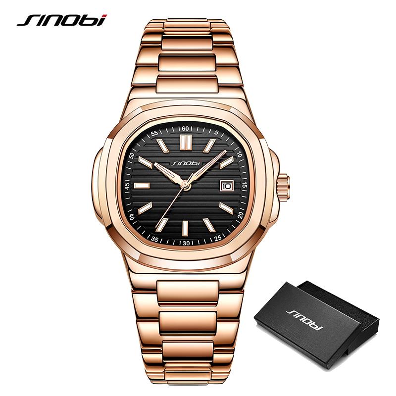 SINOBI Fashion Design Men's Quartz Watches Original Style Mans Wristwatches Business Gifts Clock for Husband,Family,Friend