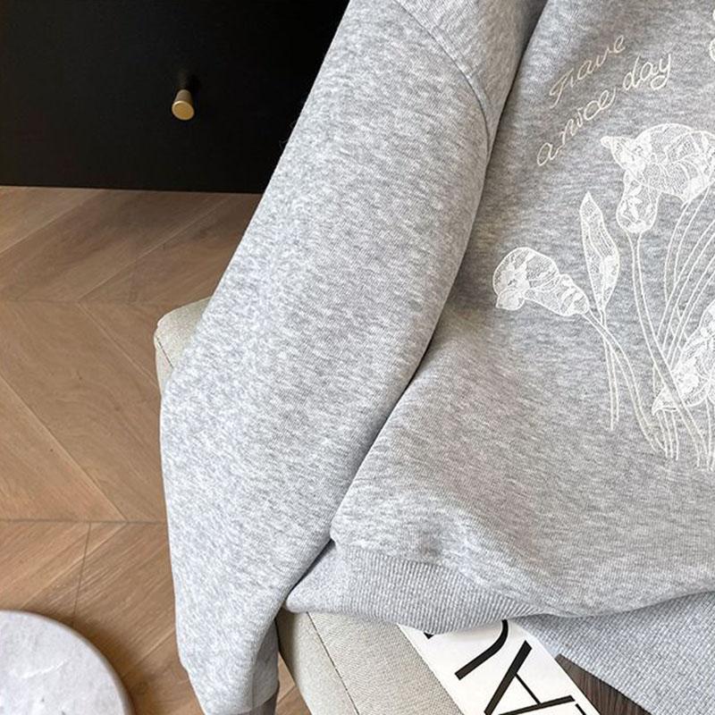 Sweatshirts for Women Pullover Long Sleeve Round-neck  Autumn Winter  Warm Oversize Thickened Tops