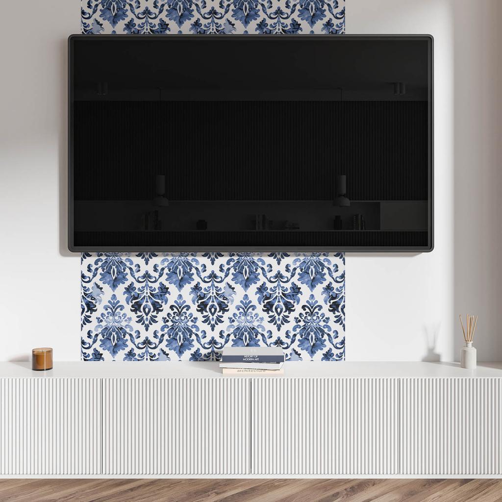 Panel Samoprzylepny Z Nadrukiem - Idealny Do Kuchni 100X50 Cm Kwiatowy Wzór W Stylu Barokowym