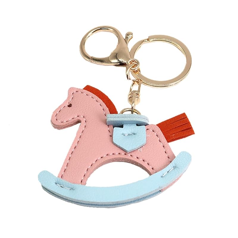 

[Z mura] horse horse key ring cute leather leather backpack bag decoration charm simple pair present strap color horse (pink)