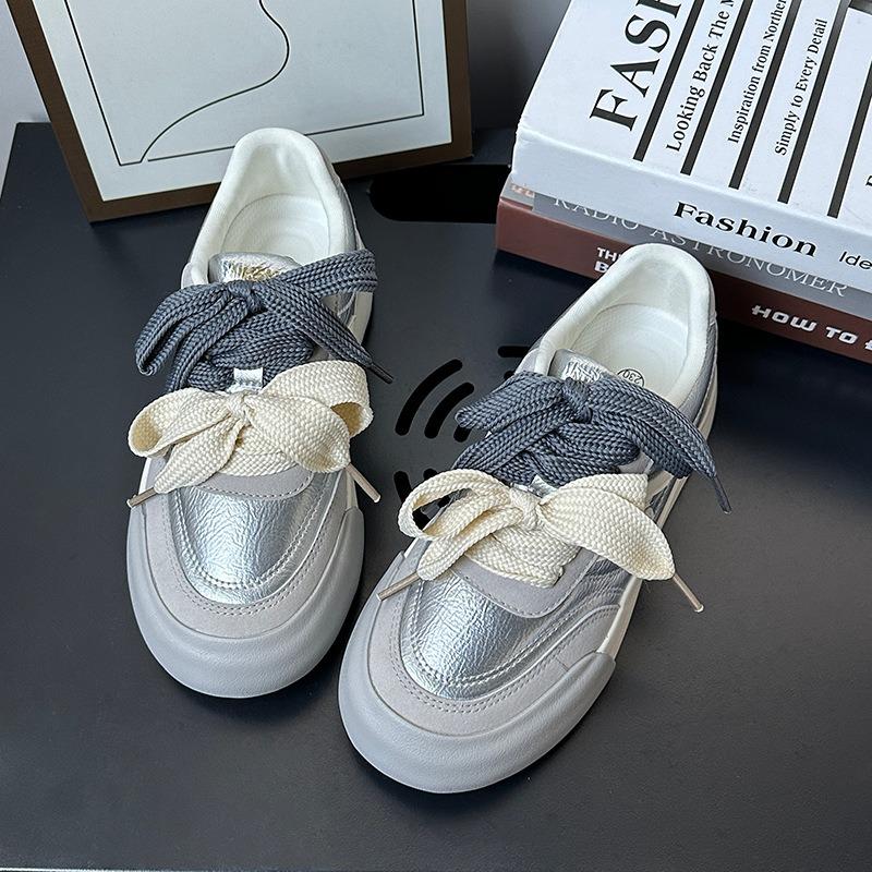 6 pairs of shoelaces and bows casual board shoes for women's spring new versatile sports comfortable soft soles