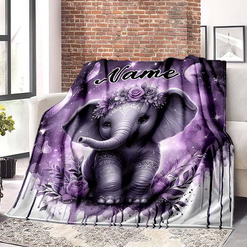 Purple Elephant Customize Your Name Blanket Warm Comfortable And Soft Blankets Are Suitable For Home Lunch Break Blanket Office Sofa Sofa Gift To