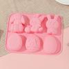 4Pcs Easter Chocolate Mold Bunny Shape Cake Mold Baking Non-Stick Silicone 6 Grids Chocolates Candies Cupcakes