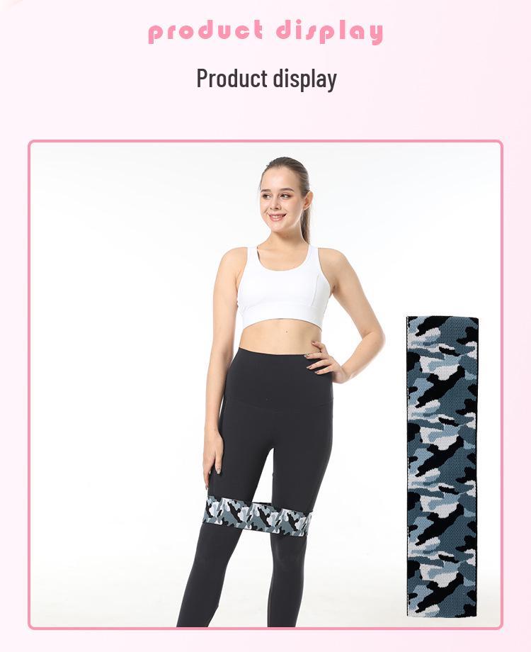 Camouflage Print Non-Slip Glute Toning Hip Band for Squat, Dance, Pilates, and Resistance Training