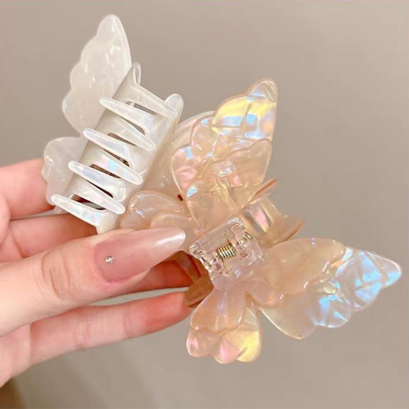 Fairy Butterfly Hair Claw French Retro Acetate Crab Hair Clip Sweet Princess Shark Clip For Women Girl Hairpin Hair Accessories