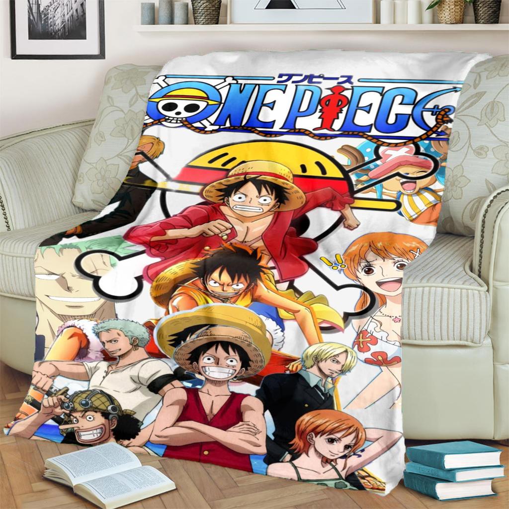 One Piece Luffy Print Blanket, High-quality Nap Blanket, Warm and Soft, Suitable for Sofas, Beds, Camping Trips, and Offices.