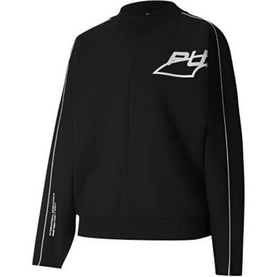 Evide Logo Print Mock Neck Sweatshirt Women Tops Black 597384-01
