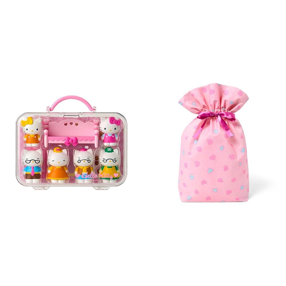 Набор кукол Hello Kitty игровой набор подарок 365572 + Сумка-упаковка Sanrio лента розовое сердце