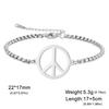 1pc Unisex 2024 Stainless Steel Peace Sign Bracelet Men's Fashion Jewelry Couple Gift Wholesale Gothic Punk Peace Symbol Chain