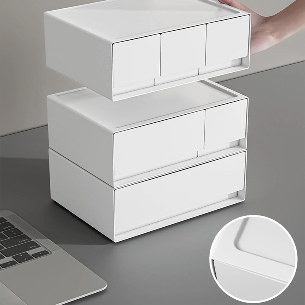 Multi-Layer Stackable Desktop Drawer Home Student Stationery Office Storage Cabinet Jewellery Jewellery Box Desktop Storage