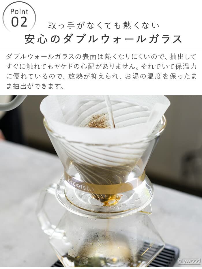 Brewista Tornado Duo Double Wall Glass Dripper with Base