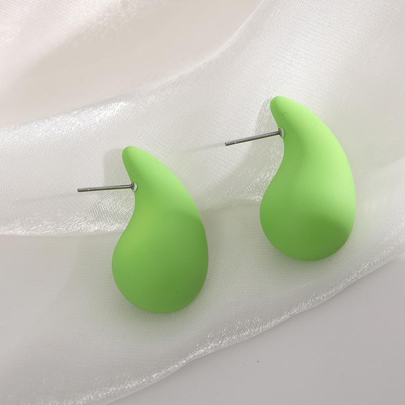 Pinkdudu Boucles d'oreilles à tige en forme de goutte d'eau minimalistes à la mode Boucles d'oreilles à tige en acrylique bonbon sucré pour femmes Bijoux Cadeaux PD1837