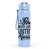1PC Just A Girl Who Loves Country Music Guitar Print 750ml Color Plastic Sports Water Bottle Leakproof Flip Straw Lid Suitable for Sports Office Use