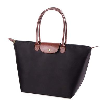 Bolsa Tote Dobrável de Nylon Feminina Blostirno, Impermeável, Perfeita para o Dia a Dia, Viagem e Compras, Disponível em 3 Tamanhos (JDPB01B-L)