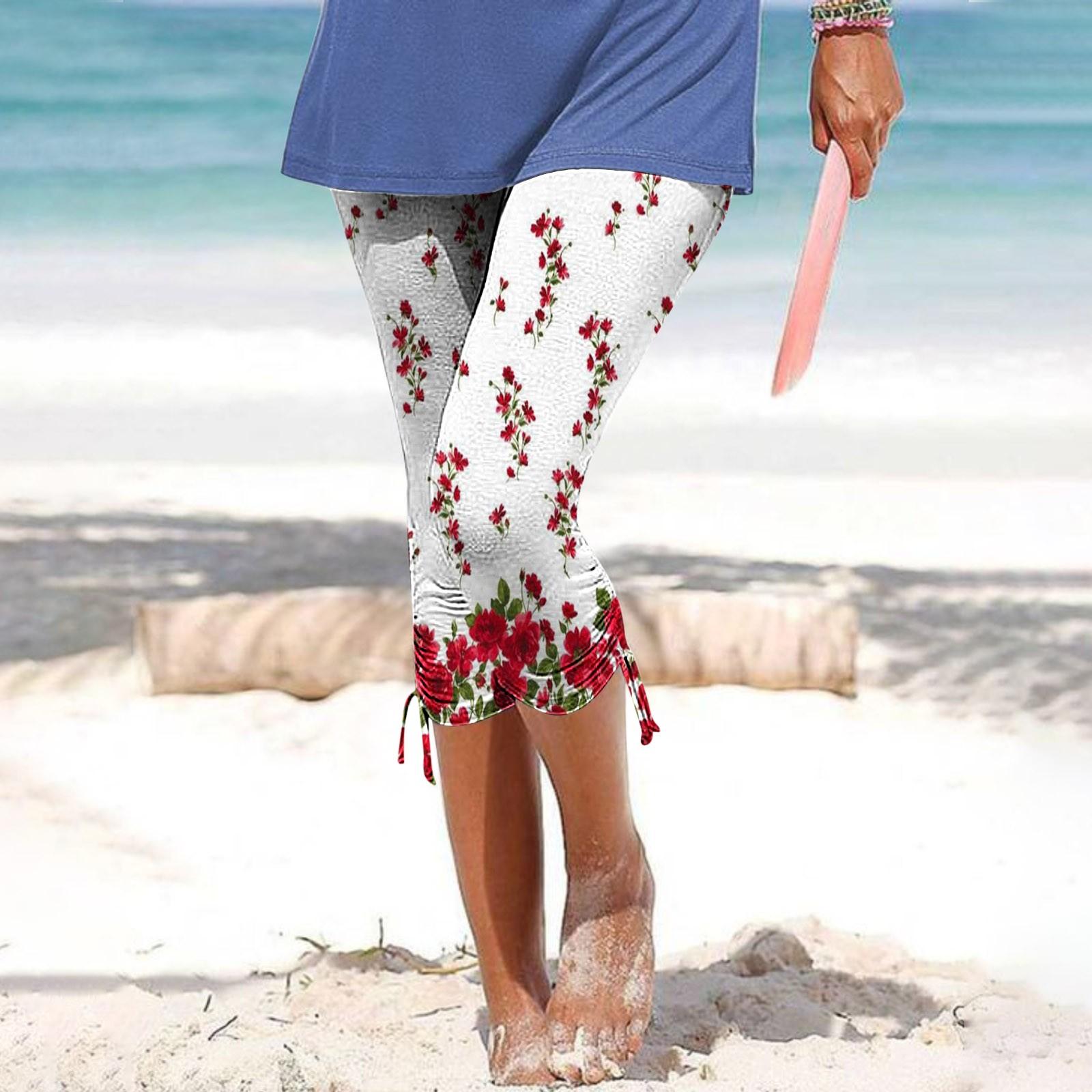 

Жіночі літні повсякденні штани з принтами Велосипедні короткі еластичні повсякденні відпусткові вузькі легінси Укорочені штани L