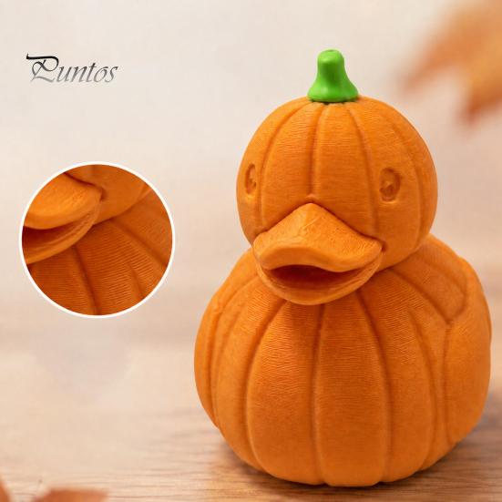 Creative Halloween Table Decor Pumpkin Duck Figurine, 3D Printed Cute Fall Artistic 3d Ornaments Statue, Autumn Thanksgiving Desktop Ornament,