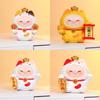 Cat Decor Resin Figurine With Wealth Symbols For Home Office Gift Ideas