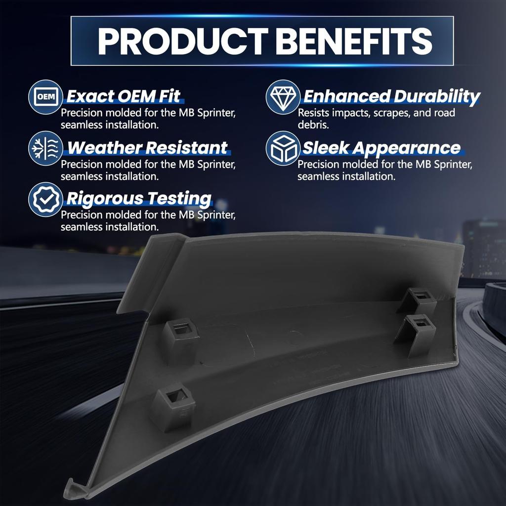 Front Right Passenger Side Trim Molding Cover Fit for 2019-2024 MB Sprinter 1500 2500 3500 3500XD, Fender Flare Replace OE 910-690-01-00-9K83, 910