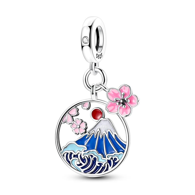 Fit Original Bangle Charms Springcopper Butterfly Flower Charm Pendent Beads Bracelet Necklace Diy Women Jewelry Gift