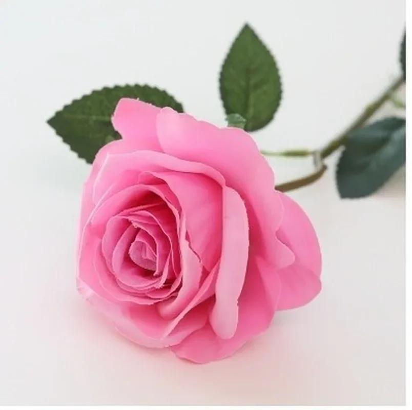 1Pc Artificial Fakes Flower Simulation High Quality Flannel Rose Flower Head Flores Wedding Rose Bouquet DIY Home Decoration