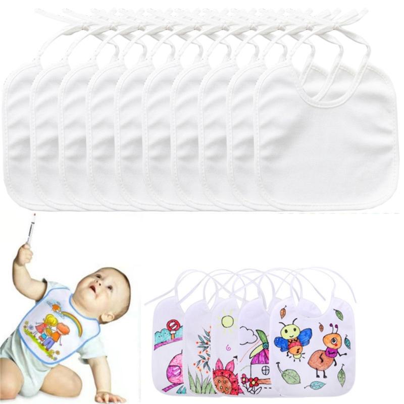 Set aus 10 wasserabweisenden Baumwoll-Lätzchen, kreative Mal-Sabberlätzchen, Baby-Lätzchen, atmungsaktive Lätzchen für Mahlzeiten und Zahnen