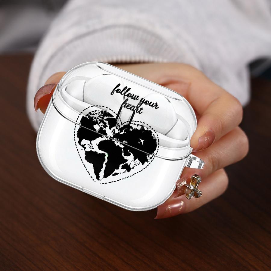 Flight Route Love Case For Samsung Galaxy Buds 4 Pro 4Pro 3Pro 2Pro Live 3 FE 2 Clear Earphone Cases Cover With Hook