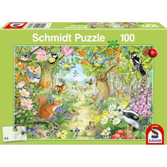 Puzzle 100 pieces : les animaux de la foret