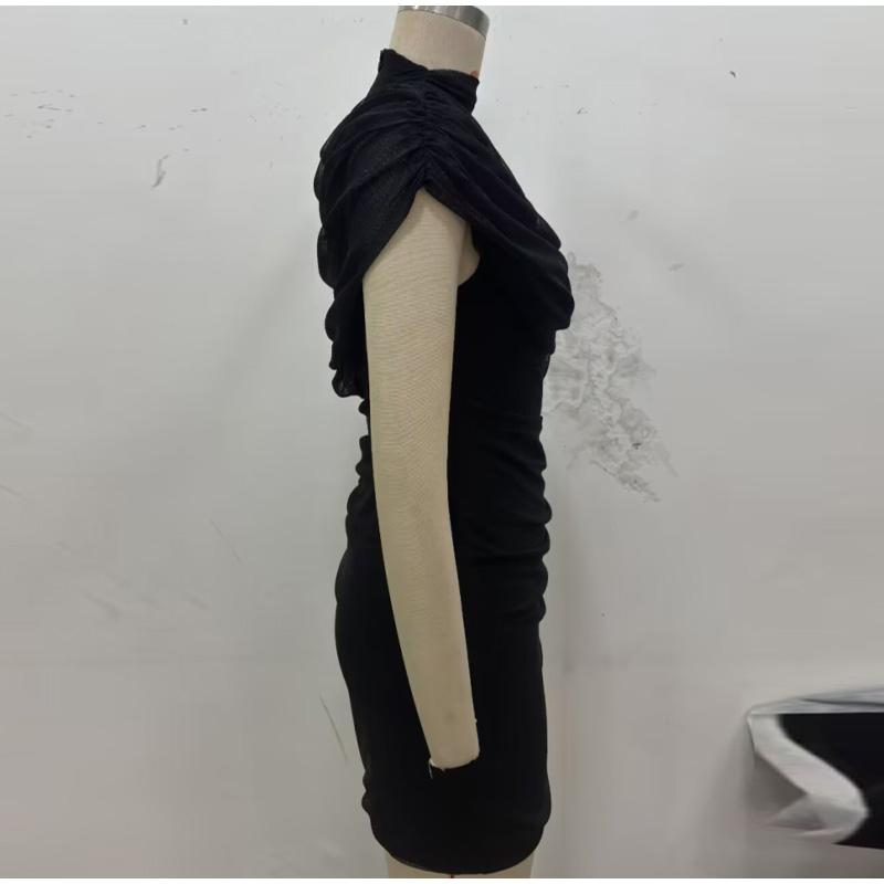 Patchwork Damenkleid Gestapelt Dekorative Taille Gekräuselt Kleider Damen Schlankmachendes Bodycon-Kleid Elegante Partykleider Für Damen
