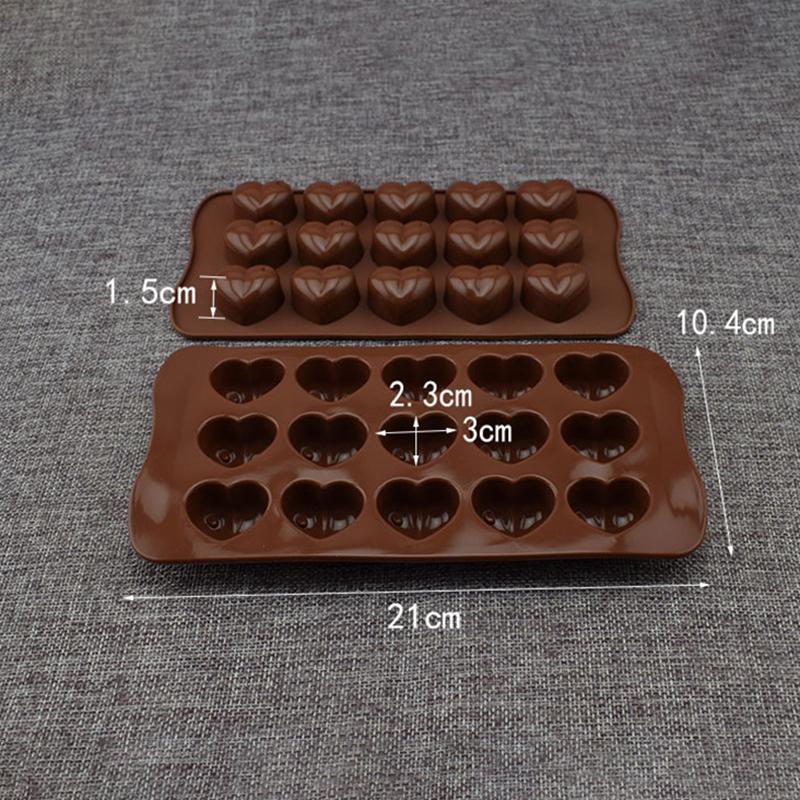 15 Heart-shaped Chocolate Molds Candy Silicone Molds Baking Cake Making Ice Cube Molds Bowl Cake Molds Kitchen Daily Accessories