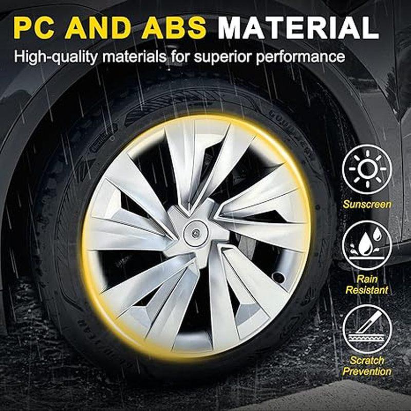 Silver 19-inch Wheel Cover for 2025-2026 Tesla Model Y Refreshed