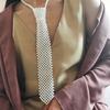 Adult Crystal Necktie Formal Accessories Party Concert Tour Choker Necklace Tie