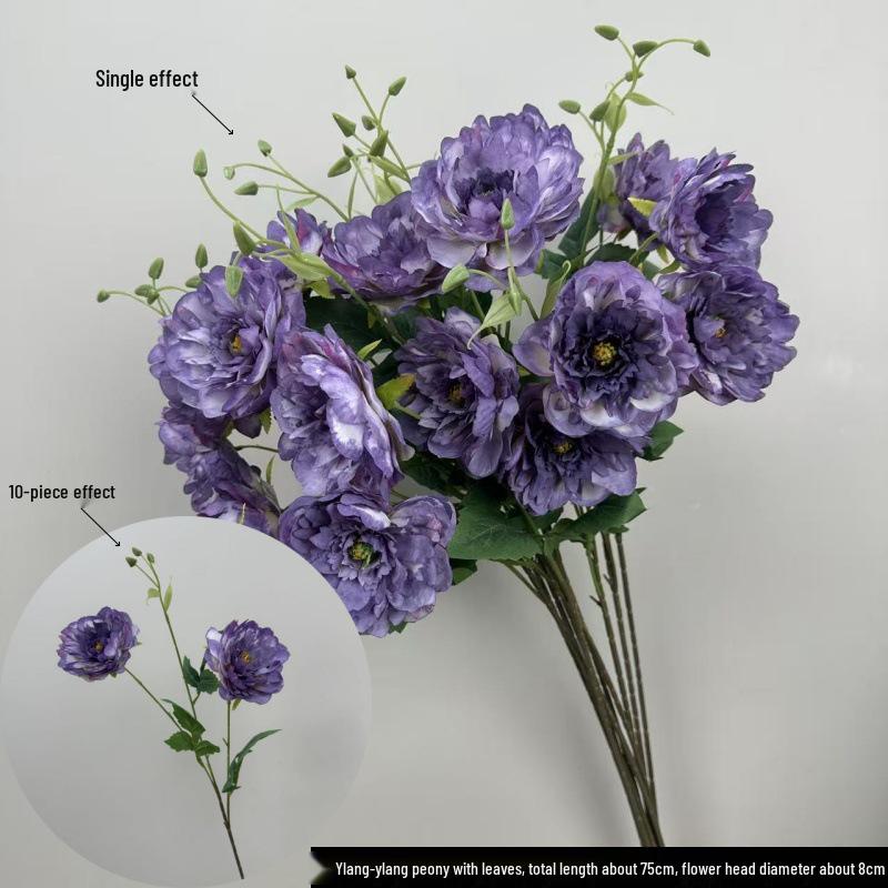 

Роскошная искусственная цветочная композиция «Иланг-Иланг и Пион» - Элегантный свадебный декор и центральный элемент стола