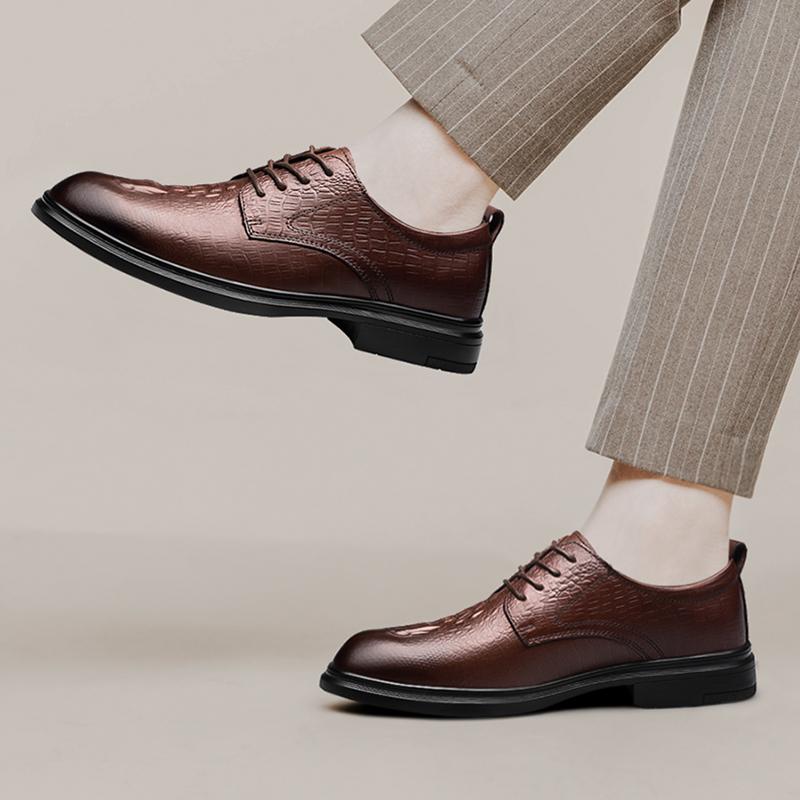 Classic Business Men's Shoes gentleman retro style Daily office dress up party Black Brown genuine leather adult shoes Hot