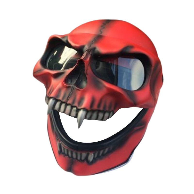 Ghost Skull Helme Integralhelme Totenkopf Motorrad mit Schutzbrille Motorradbrille Gesichtsschutz Totenkopf Motocross Reiten