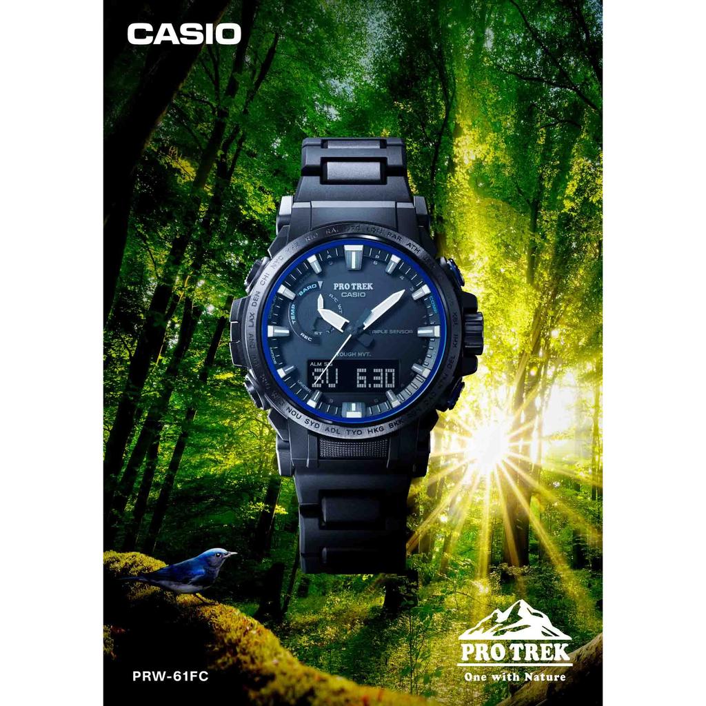 Casio Pro Trek Climber Line PRW-61FC-1JF Men's Black Solar Radio-Controlled Watch with Biomass Plastic