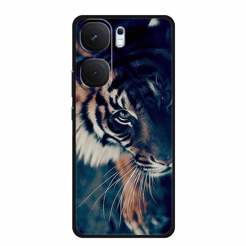 For Vivo iQOO Neo9 Pro Case TPU Silicone Soft Back Cover for Vivo iQOO Neo9 Neo 9 Black Fashion Cool Animals Coque Lion Tiger