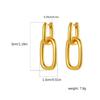 Trendy Electroplated Oval U-Shaped Copper Earrings for Women