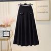 Skirt for Women Versatile Elastic High Waist Long Loose Trousers Plus Size Stretchy Solid Colour Skirt