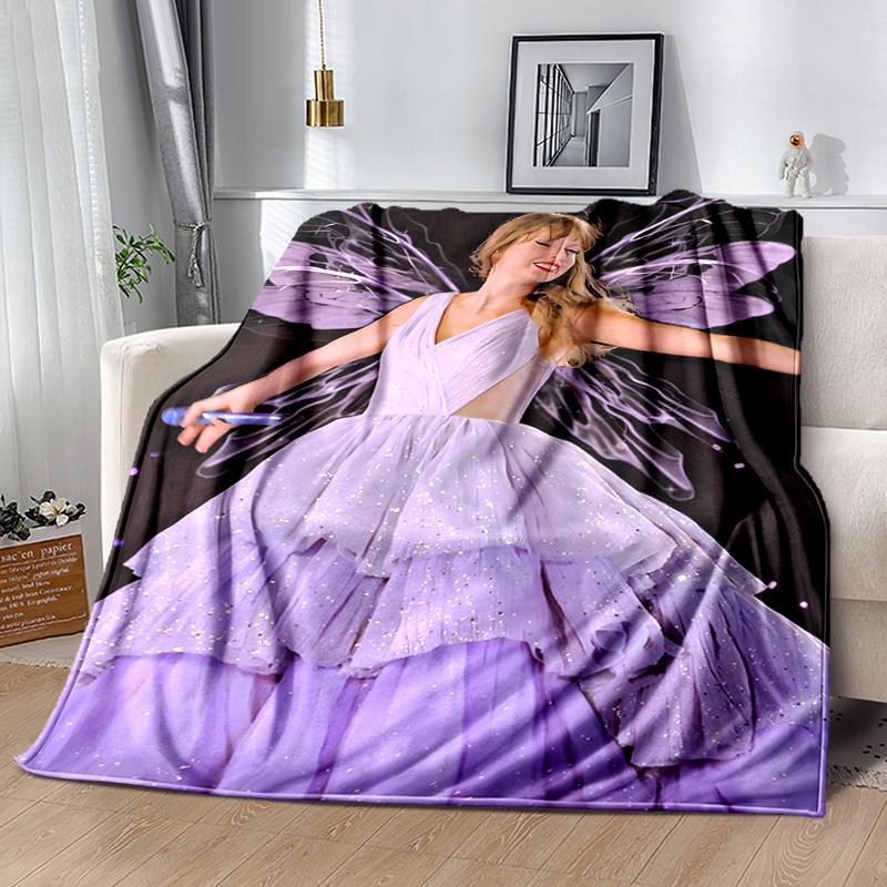 1pc Blanket Taylor Swift Print Design, Lightweight Blanket for Sofa, Bed- Soft &Warm, Gift for All Seasons like Christmas, Halloween