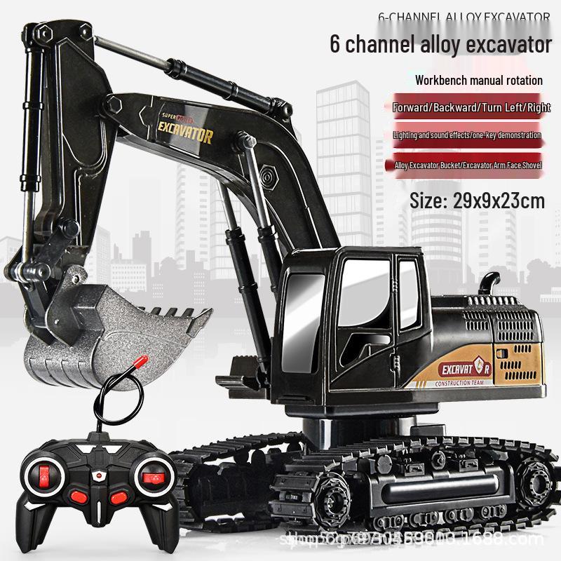 New Remote Control Alloy Excavator Toy for Kids Ages 3-8 - Engineering Vehicle Simulation