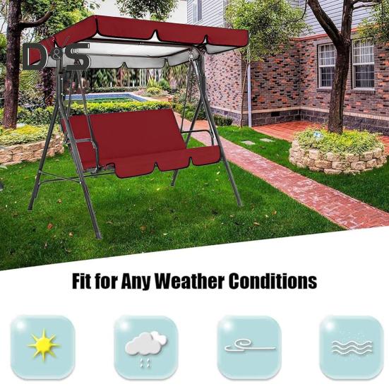 Baldachin de înlocuire pentru leagăn, rezistent la apă, anti-UV, 2-3 locuri, capac superior pentru leagăn, pentru grădină, verandă, terasa, leagăn, umbrire pentru soare